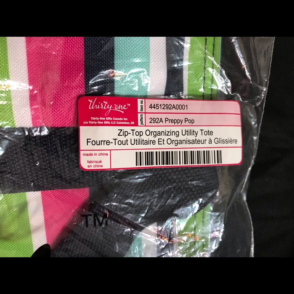 Used Thirty-one preppy pop utility tote